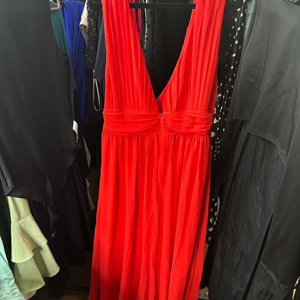 Love X Design Athen Plunging V-Neck Maxi Dress, Red, NWT - Picture 10 of 13